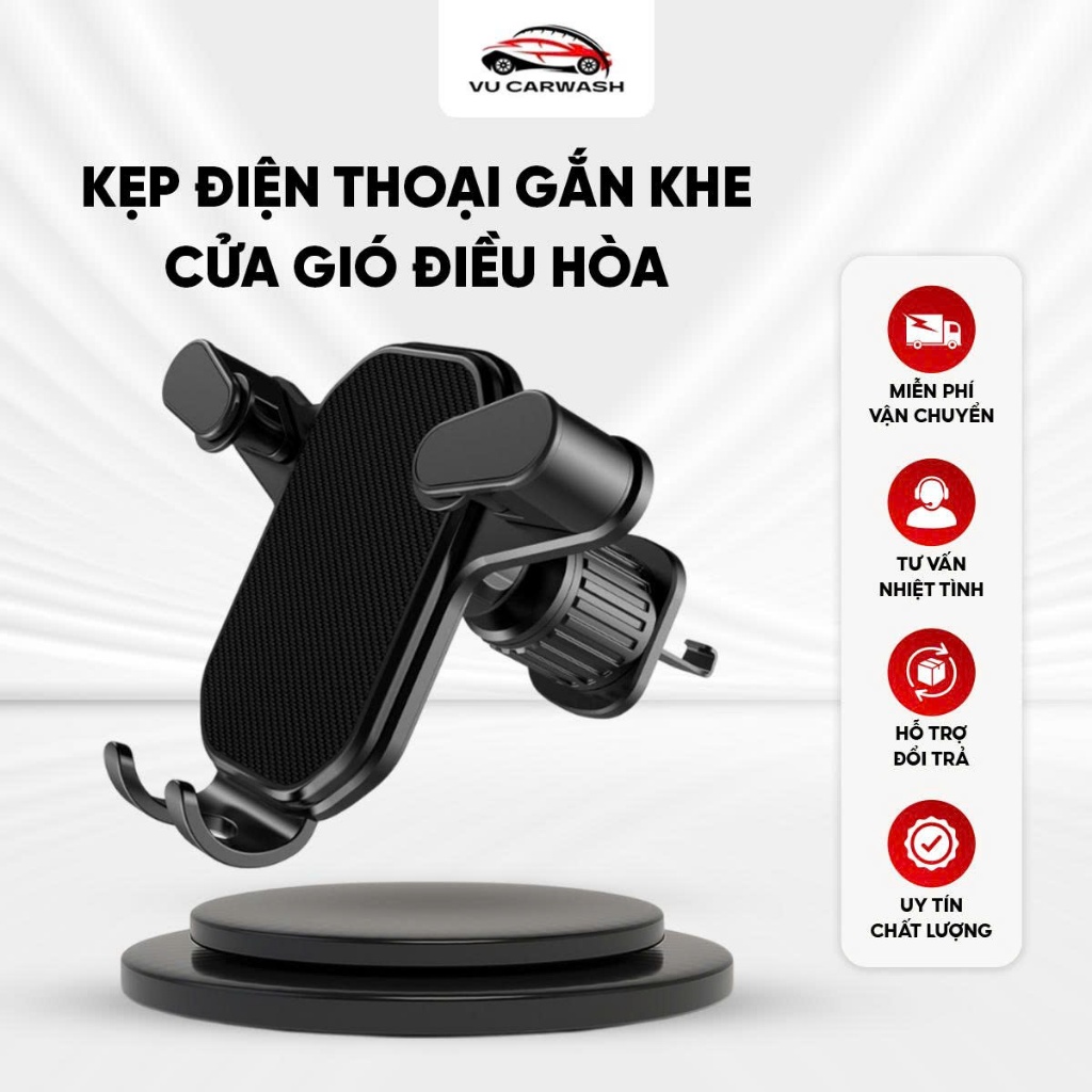 Giá đỡ điện thoại trên ô tô kẹp gắn cửa khe gió điều hoà xoay 360 nhỏ gọn tiện lợi cho xe