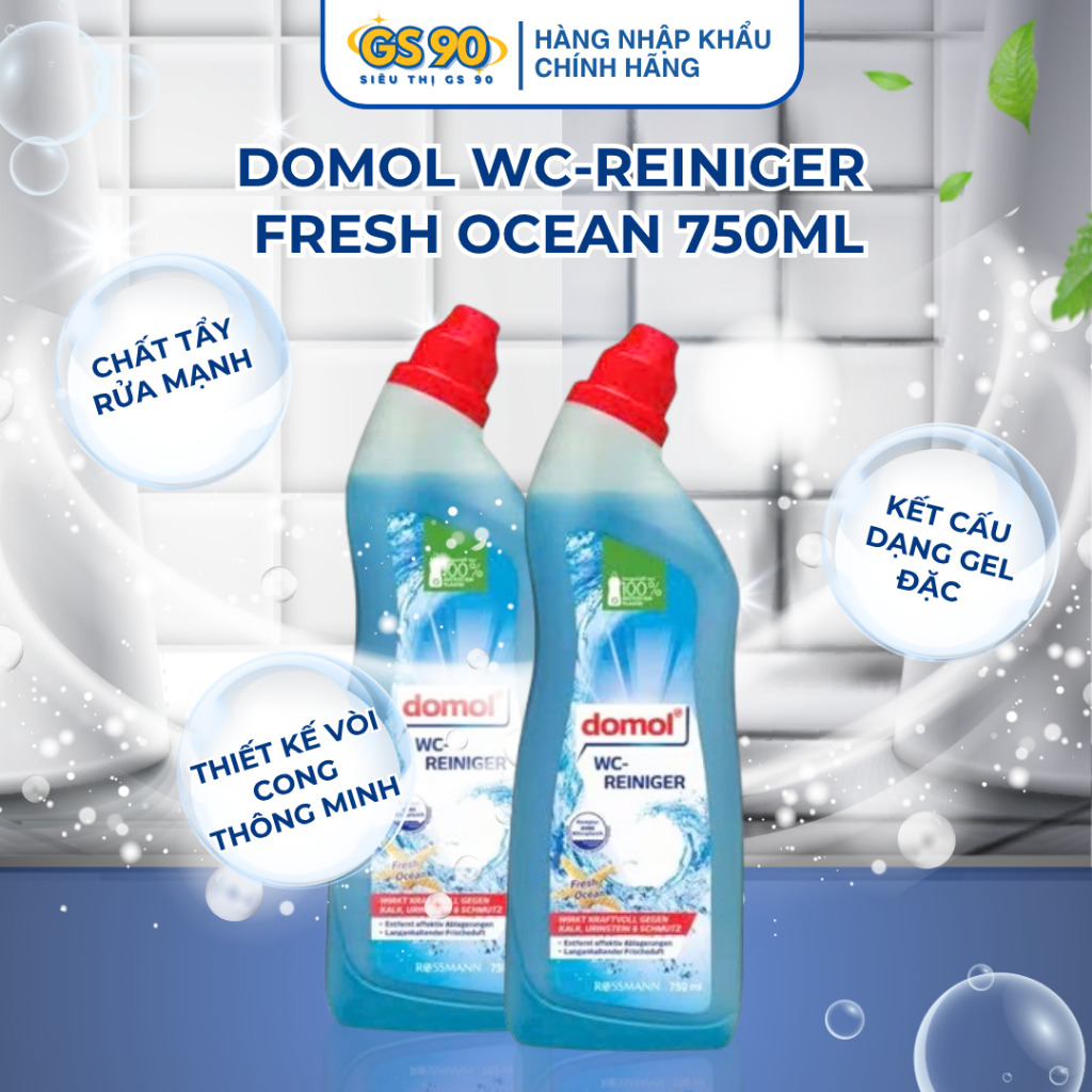 Dung Dịch Tẩy Rửa Bồn Cầu Domol Đức 750ml Làm Sạch Mảng Bám Cứng Đầu, Khử Mùi - Hàng Đức