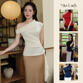 Áo Lụa Lệch Vai Miolady Lệch Vai Nhún Eo – Che Vai Rộng Tôn Dáng Đi Làm Đi Tiệc AO027