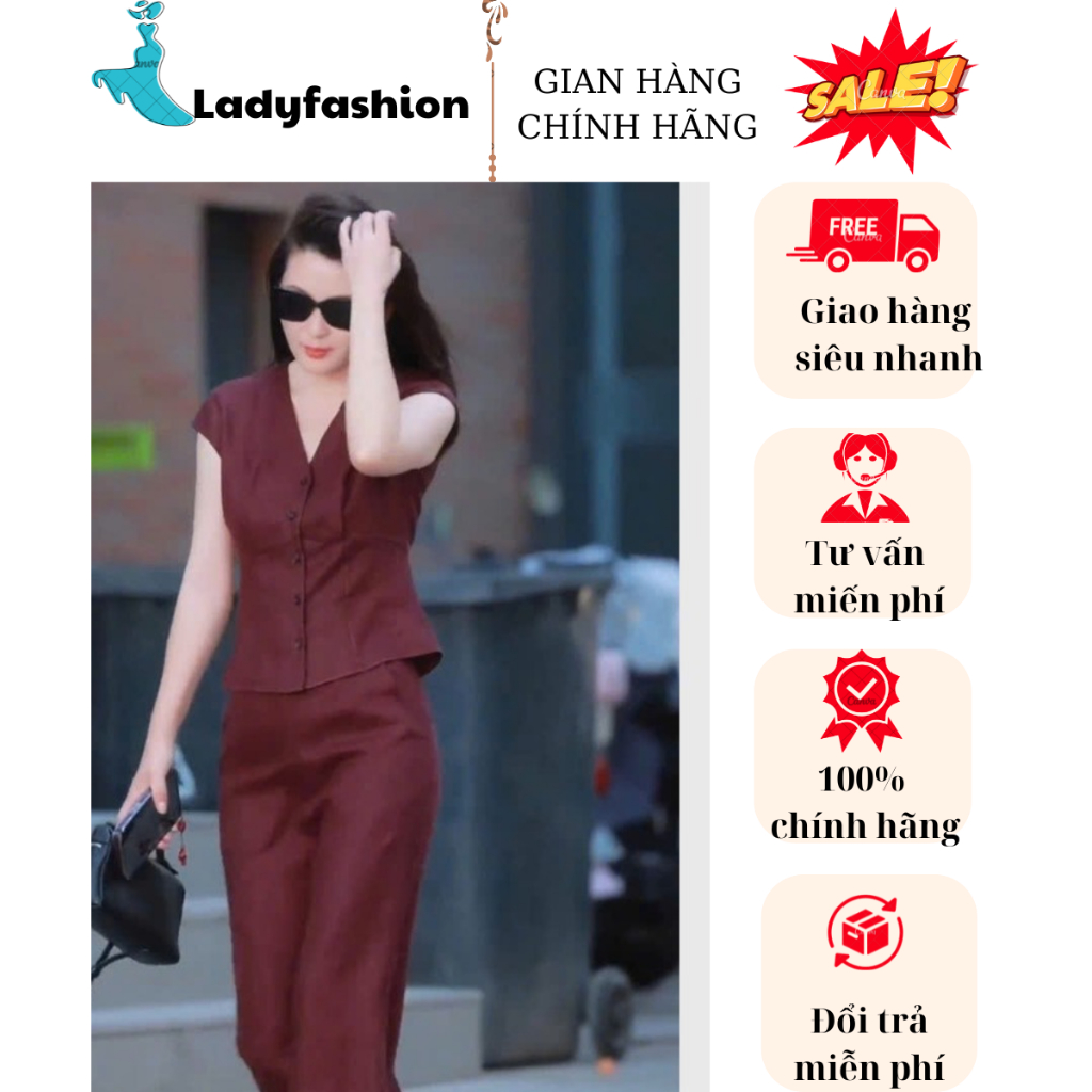 Set bộ chân váy xẻ tà sau dáng dài mix áo gile cổ V tay cộc màu đen và đỏ chất mềm mát chuẩn fom phong cách sang trọng.