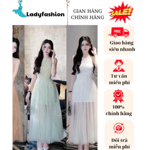 Váy đầm nữ dự tiệc dáng dài thiết kế cổ yếm nhẹ nhàng sang chảnh phần tơ lưới phù hợp đi chơi ,dự tiệc New 2025