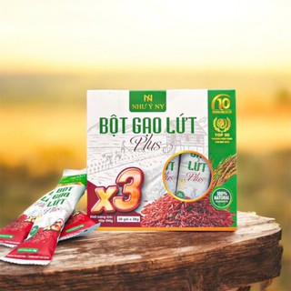 Bột gạo lứt Như Ý plus x3 hộp 20 gói hỗ trợ chế độ ăn kiêng, giảm cân, giảm mỡ hiệu quả