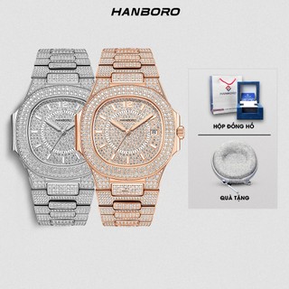 Đồng Hồ Nam HANBORO 8025 Full Đá size 40mm | Bảo hành 5 năm, Tặng 1 lần thay kính miễn phí [61]