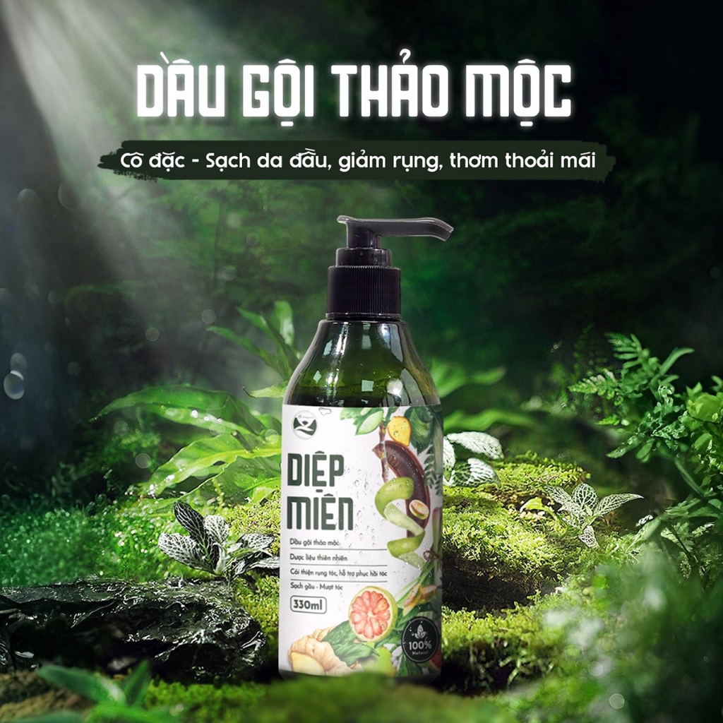 Dầu gội thảo mộc nuôi dưỡng tóc Mộc Hương Sơn chai 330ml: Cô đặc từ bồ kết, hà thủ ô và nhiều loại thảo dược khác