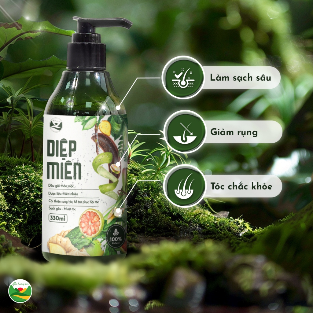 Dầu gội thảo mộc nuôi dưỡng tóc Mộc Hương Sơn chai 330ml: Cô đặc từ bồ kết, hà thủ ô và nhiều loại thảo dược khác