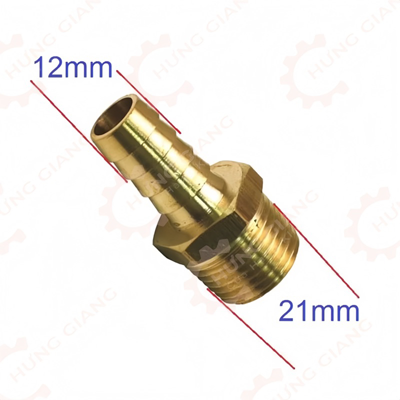 10CÁI Nối ren ngoài 21 ra Búp đồng 6,8, 10, 12, 14,16,18,21