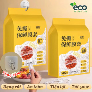 Túi 500 Chiếc Màng Bọc Thực Phẩm Co Giãn Chất Liệu PE An Toàn Thực Phẩm Ngăn Mùi Và Côn Trùng