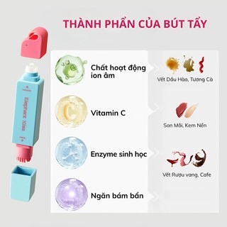 Bút Tẩy Vết Bẩn Quần Áo 2in1 Elephant Kiss | Bút Tẩy Quần Áo Cầm Tay Mini Tẩy Dầu Mỡ Cafe Son Môi