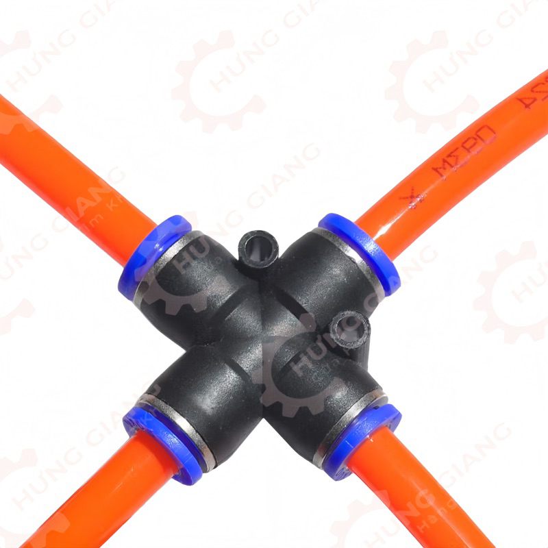 Đầu nối chữ Thập , Cộng, chia 4 hướng chữ thập phun sương máy nén khí giá sỉ