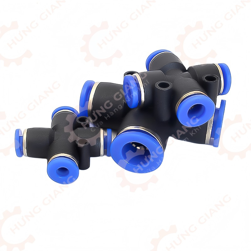Đầu nối chữ Thập , Cộng, chia 4 hướng chữ thập phun sương máy nén khí giá sỉ