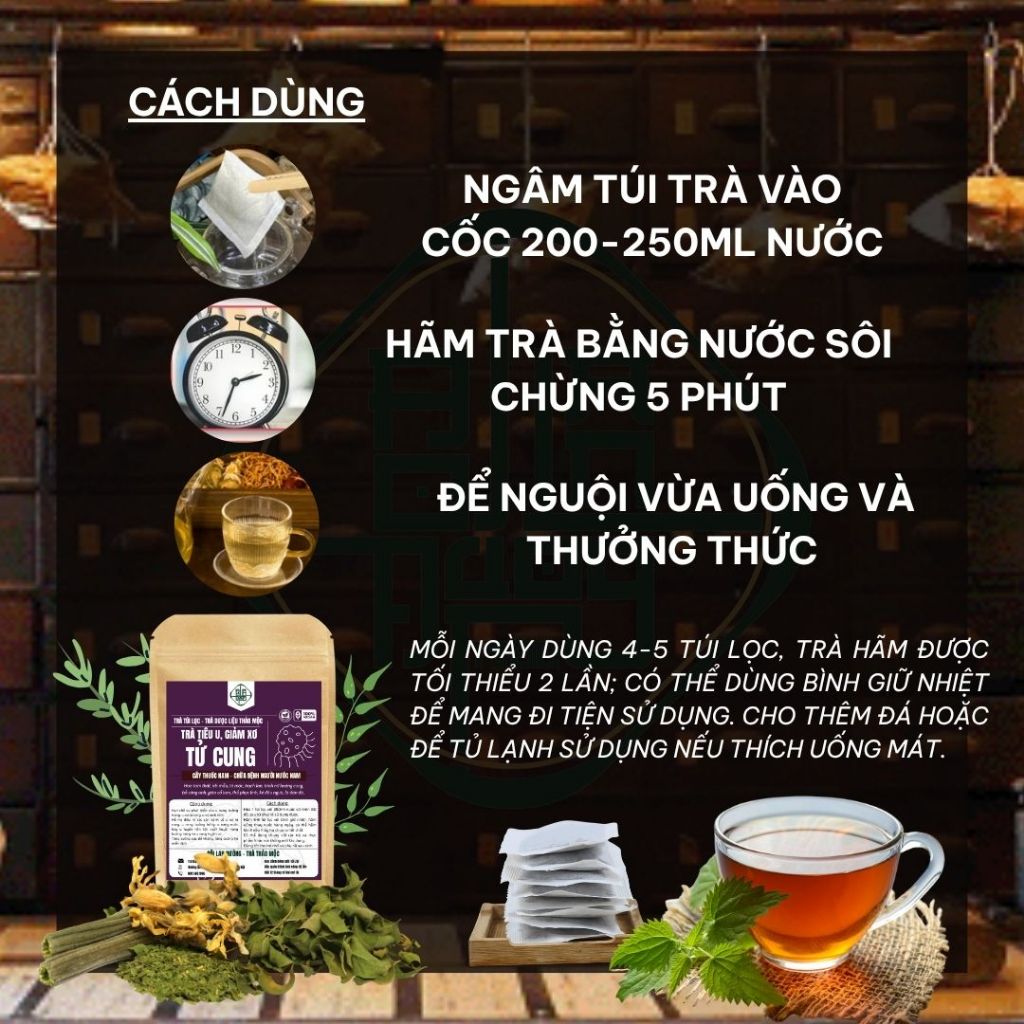 Bộ - Trà Tiêu Nang Giảm Xơ Tử Cung Bội Lan Đường Trà Ấm Tử Cung