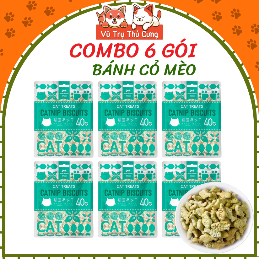 (Combo 6 Gói) Bánh Cỏ Mèo Tiêu Búi Lông MatchWell 40g