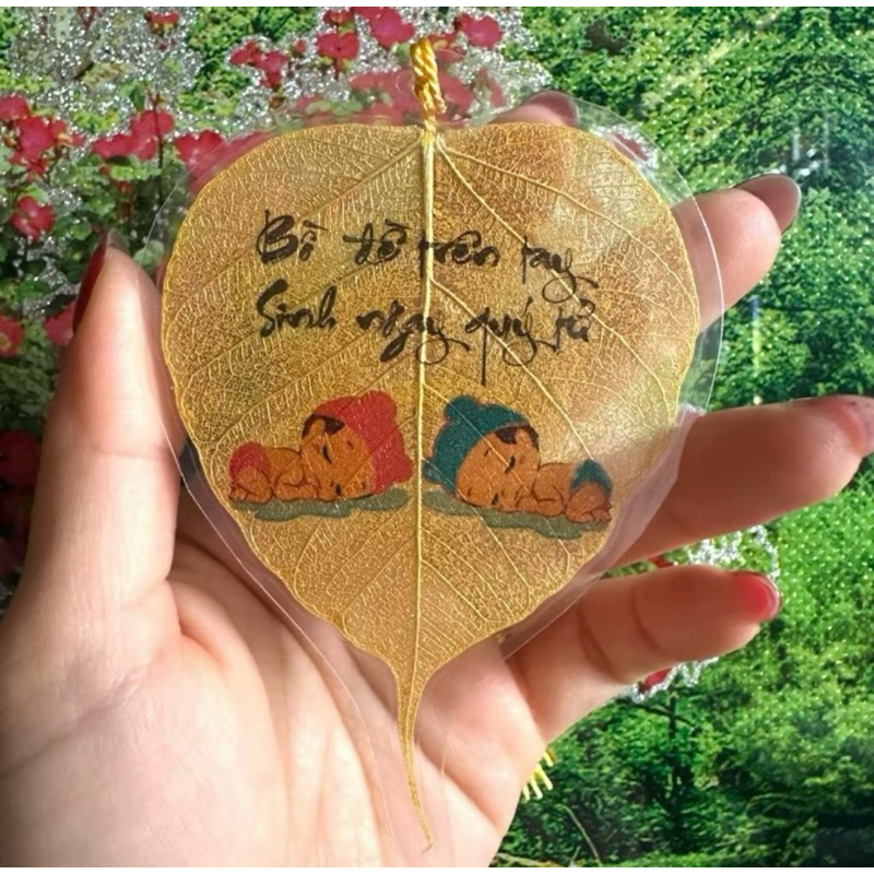 {Tặng Mèo Thần Tài} Lá Bồ Đề Nhũ Vàng 12 Con Giáp Tài Lộc, Bình An May Mắn Bỏ Ví Để Ốp Lưng Điện Thoại, Treo Phòng..