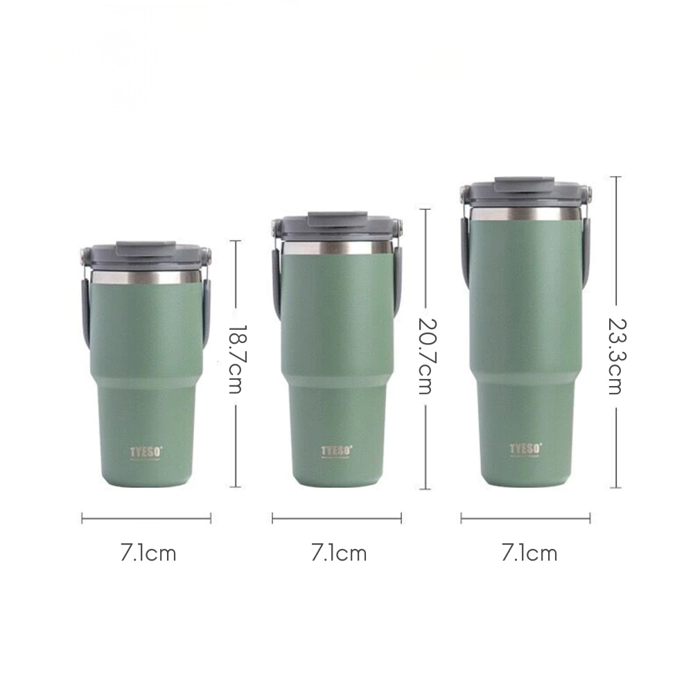 Ly giữ nhiệt khắc tên TYESO ROAM 750ml, bằng thép không gỉ, kèm ống hút và quai xách | TS-8827