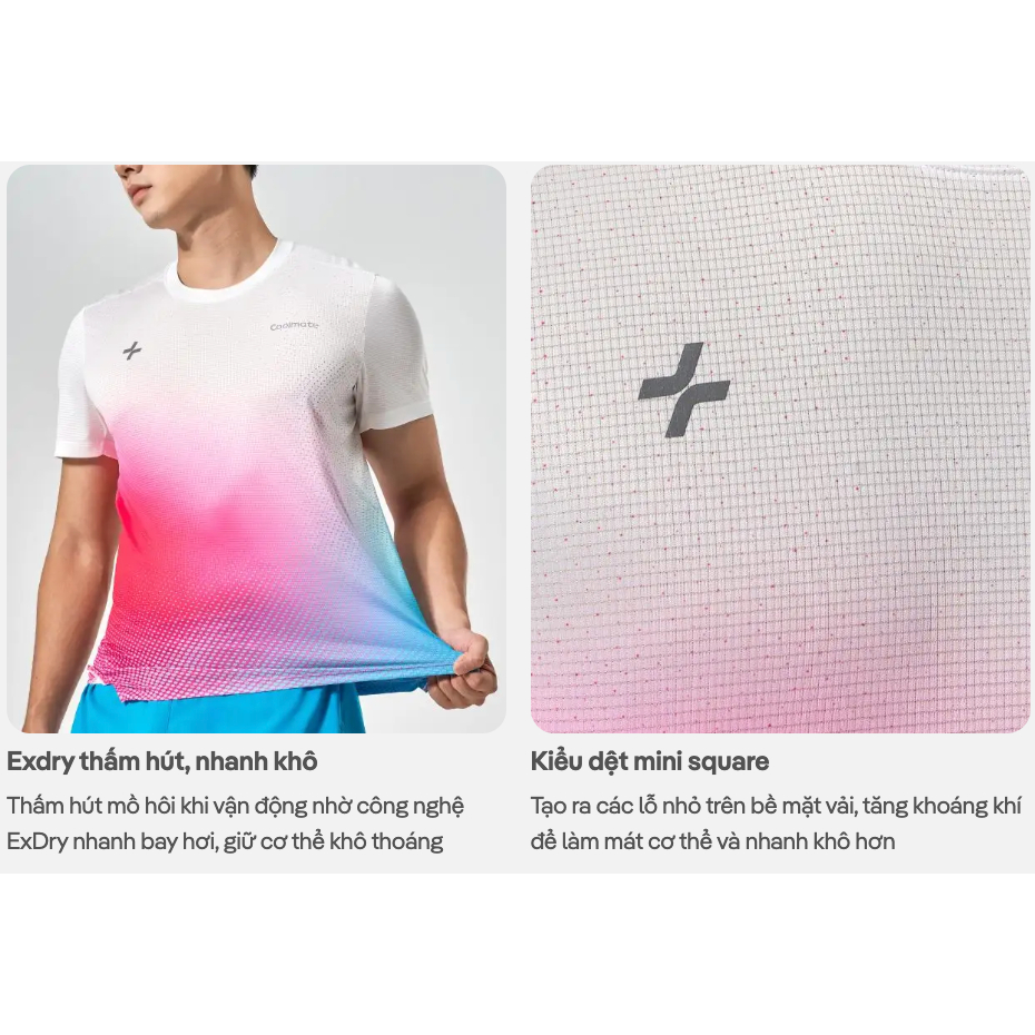 [MUA 3 GIẢM 30%]Áo thun thể thao chạy bộ AirRush Gradient thấm hút tốt thoáng khí Coolmate