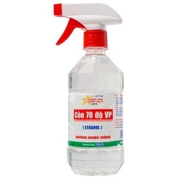 Cồn 70 độ Vĩnh Phúc có vòi xịt diệt khuẩn dụng cụ y tế, bề mặt trong y tế (500ml, 1000ml)