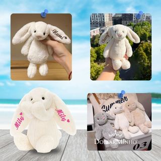 ( Thêu tên ) Thỏ Bông Thêu Tên Size 25cm Cá Nhân Hóa Theo Yêu Cầu, Quà Tặng Cho Bé, Và Người Thương