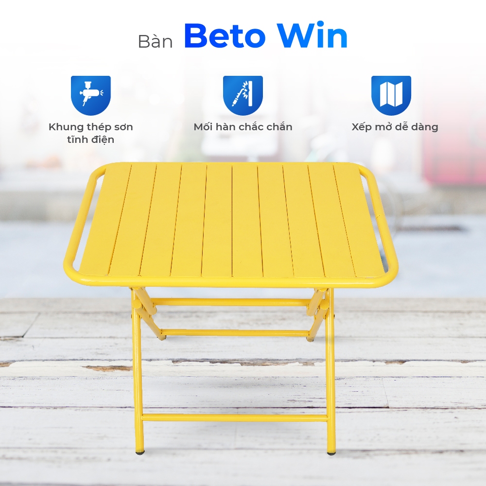 [HỎA TỐC] Bàn cà phê Beto Win QUI PHÚC, khung thép sơn tĩnh điện, gấp gọn linh hoạt, chắc chắn