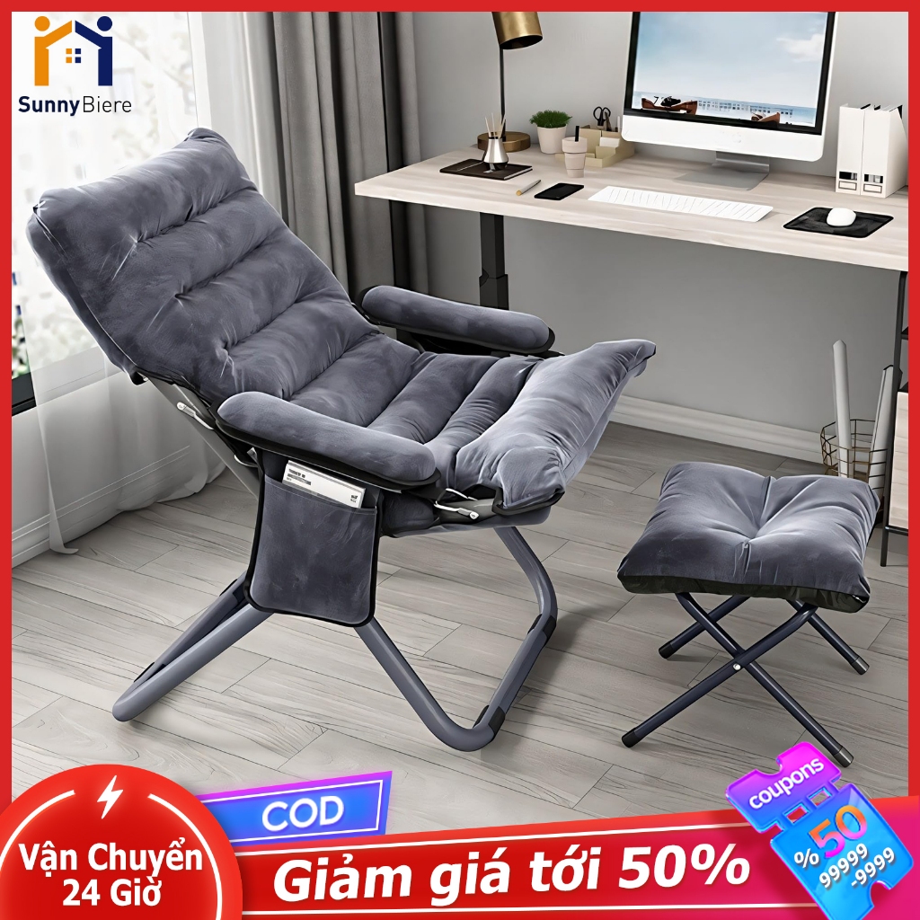 SUNNY Ghế lười tựa lưng vải mềm êm ái thiết kế hiện đại dùng trong phòng ngủ phòng khách thư giãn