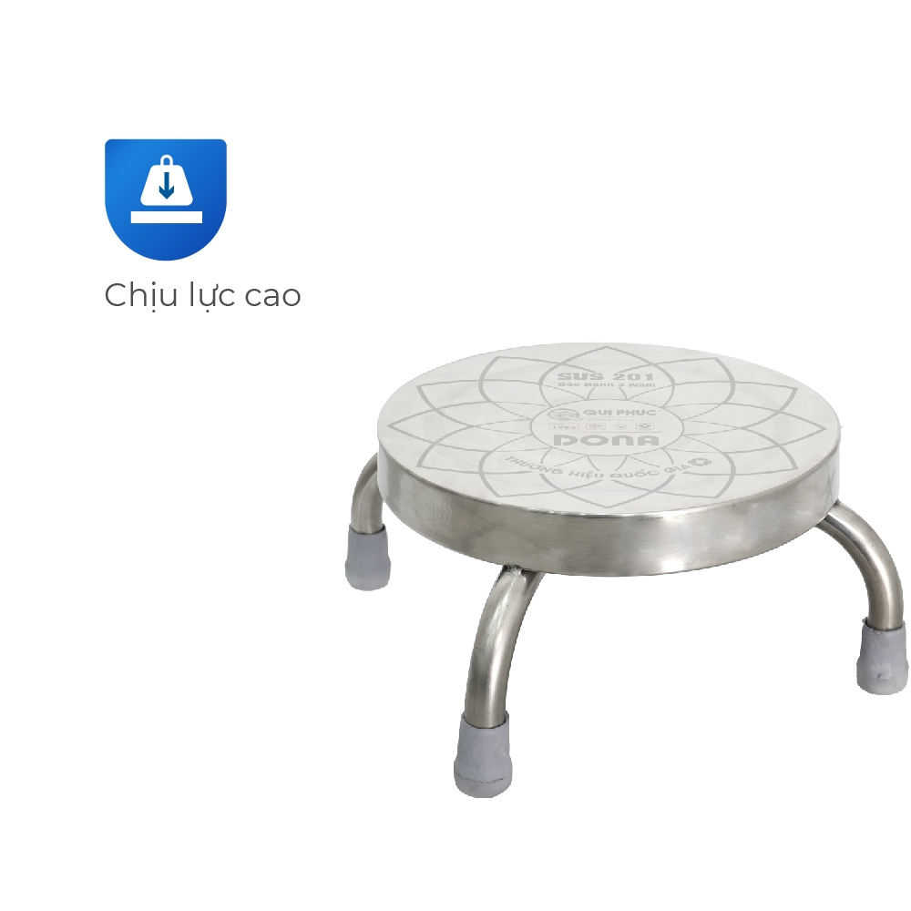 [HỎA TỐC] Ghế đẩu inox mini QUI PHÚC, inox sáng bóng, chắc chắn, tiện lợi, chống trượt, ghế ngồi xổm