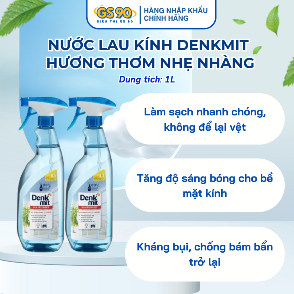 Xịt lau kính Domol Glasreiniger 750ml Công thức Cải Tiến Làm Sạch Chuyên Sâu Cho Kính