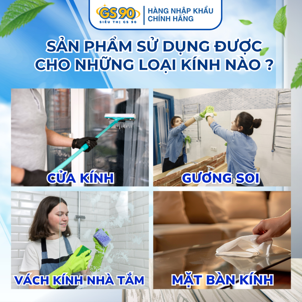 Xịt lau kính Domol Glasreiniger 750ml Công thức Cải Tiến Làm Sạch Chuyên Sâu Cho Kính