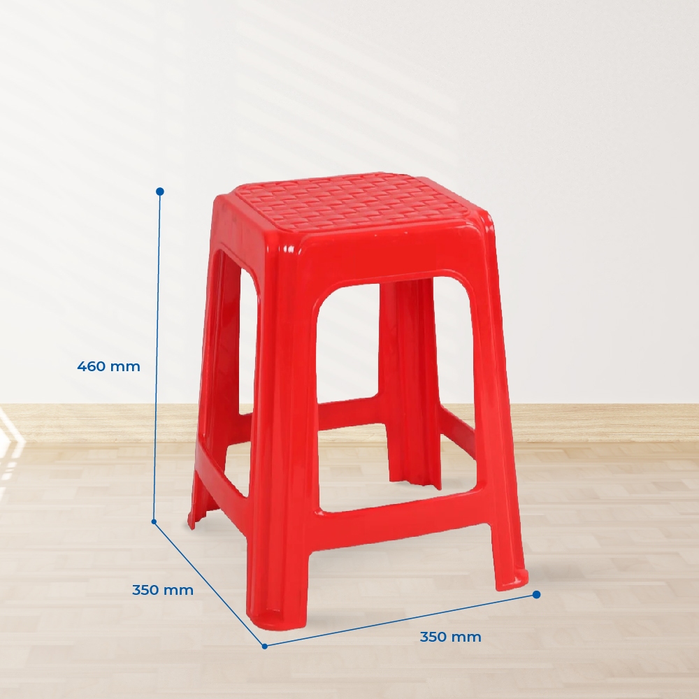 Ghế nhựa cao QUI PHÚC, mặt vuông, combo 4,6,10 ghế, tiện lợi, chống trượt an toàn, chịu lực 90kg