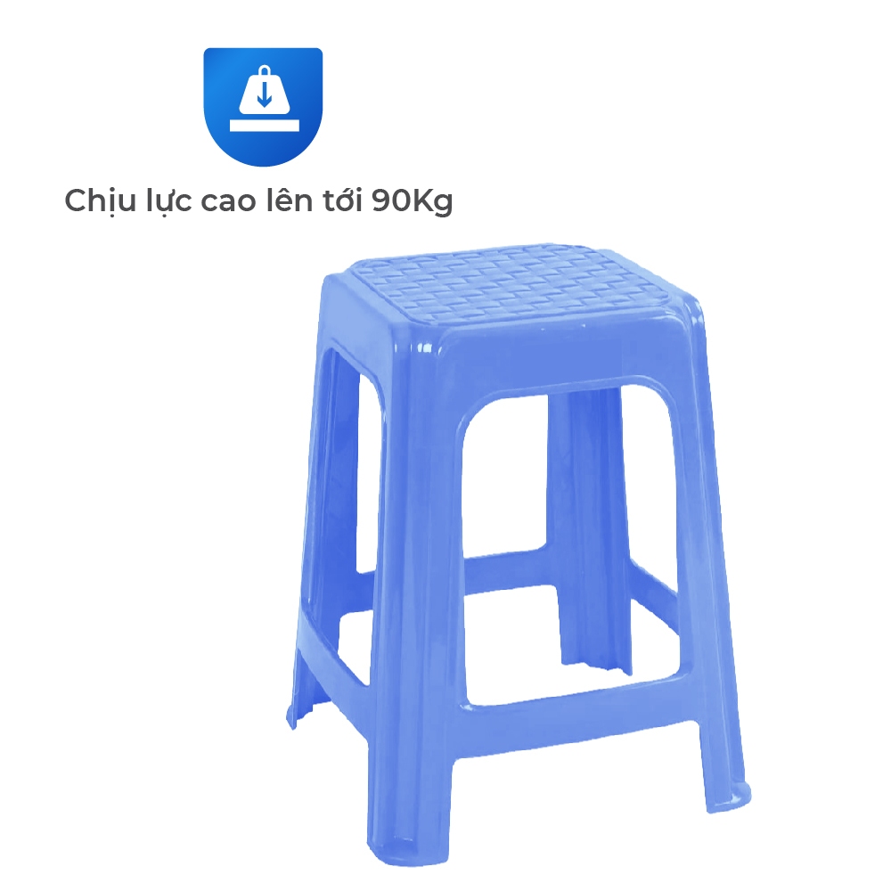 Ghế nhựa cao QUI PHÚC, mặt vuông, combo 4,6,10 ghế, tiện lợi, chống trượt an toàn, chịu lực 90kg