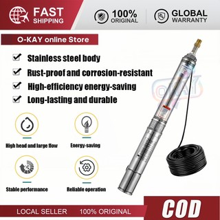 Máy bơm giếng sâu 2/1HP 1 inch 220V, Dùng cho tưới tiêu vườn và gia đình - Chất lượng cao