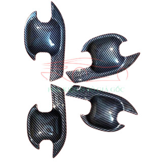Bộ ốp tay nắm, hõm cửa xe Ford Ranger đời 2014 - 2019, 2020, 2021 nhựa ABS Vân Carbon cao cấp