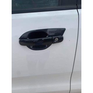 Bộ ốp tay nắm, hõm cửa xe Ford Ranger đời 2014 - 2019, 2020, 2021 nhựa ABS Vân Carbon cao cấp