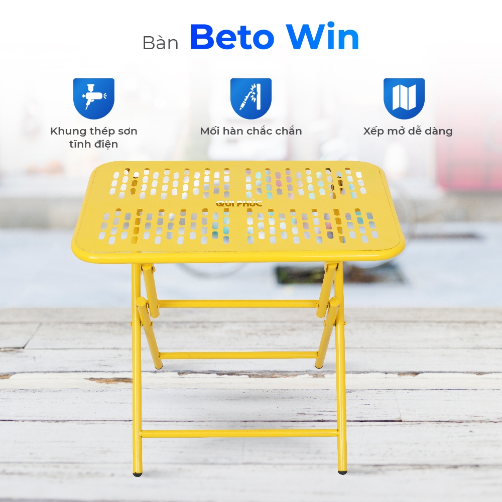 Bàn cà ghê Beto CNC Win QUI PHÚC, kích thước 40x60cm, khung thép gấp gọn linh hoạt, chắc chắn, tiết kiệm diện tích