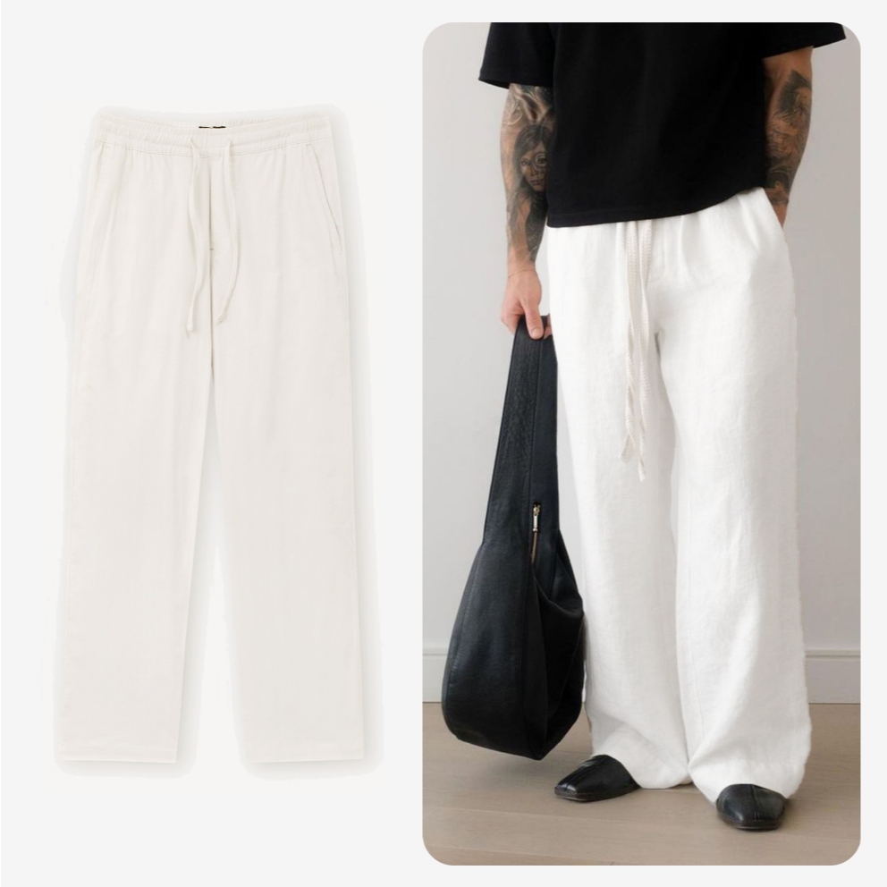 Quần Suông Ống Rộng Nam Nữ Vải Linen Unisex Dài Phom Relax Thoáng Mát Thoải Mái Thời Trang Cao Cấp D26