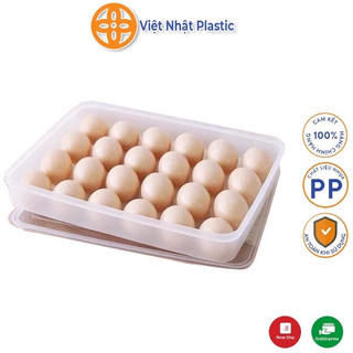 Khay Đựng Trứng 6786 Việt Nhật Hộp Lưu Trữ Trứng 24 Ngăn Trong Tủ Lạnh Cam Homeware