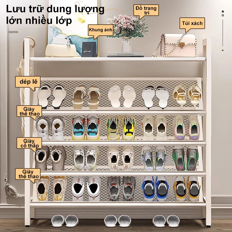 𝐎𝐥𝐢𝐟𝐞 Kệ Để Giày 3 4 5 Tầng Tiết Kiệm Không Gian Giá Đựng Giày Dép Thép Cacbon Giá Để Giày Bằng Dạng Lưới Nghiêng