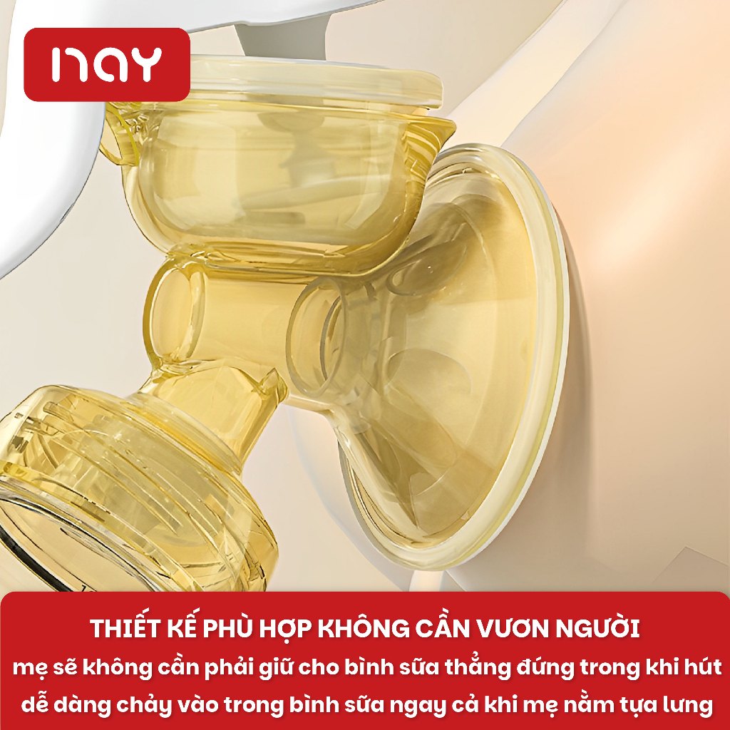 Máy hút sữa bằng tay, máy hút sữa NAY cao cấp miệng phễu hút silicon mở rộng siêu nhẹ êm ái thoải mái cho mẹ bé