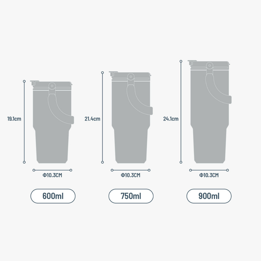 Ly giữ nhiệt khắc tên TYESO ROAM 900ml, bằng thép không gỉ, kèm ống hút và quai xách | TS-8828