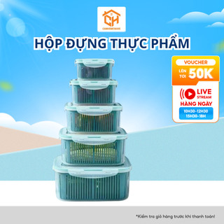 Hộp Đựng Đồ Bảo Quản Tủ Lạnh 5803 - Bộ Set 5 Rổ Hộp Đựng Đồ Tủ Lạnh Đa Năng Thông Minh Cao Cấp CamCamHome
