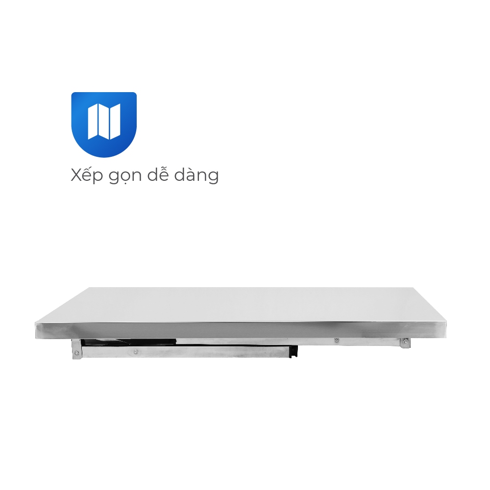 Bàn inox gấp gọn Felix QUI PHÚC, inox 201, chống gỉ, bàn inox chữ nhật cao 75cm, kích thước đa dạng