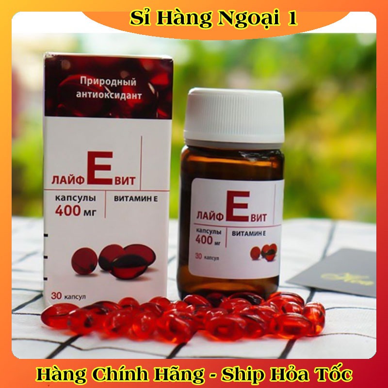 [LỌ THỦY TINH] Vitamin E Đỏ Nga Hàm Lượng 400mg LIFEVIT Giúp Làm Đẹp Da Của NGA