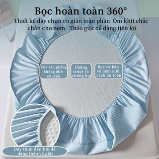 Chiếu băng lạnh bọc chun cao cấp Mát mẻ và thoải mái Kháng khuẩn Không có mùi1m6 1m8 mềm - mịn - mát