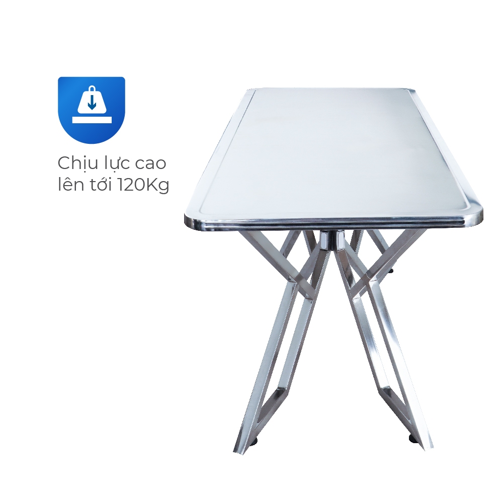 Bàn inox Felix Revo QUI PHÚC, thiết kế sang trọng, inox sáng bóng, chắc chắn, phù hợp mọi không gian