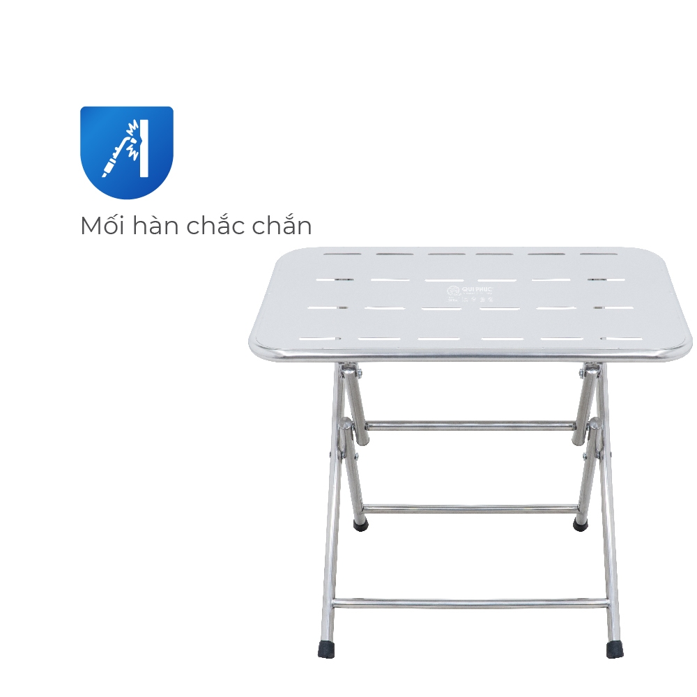 Bộ bàn ghế cà phê Ceto CNC QUI PHÚC, gấp gọn linh hoạt, kích thước 40x60cm, khung inox bền chắc