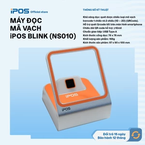 MÁY ĐỌC MÃ VẠCH iPOS BLINK (NS010) - Kết nối USB, thiết kế hiện đại, sang trọng và tiện dụng - FREESHIP!