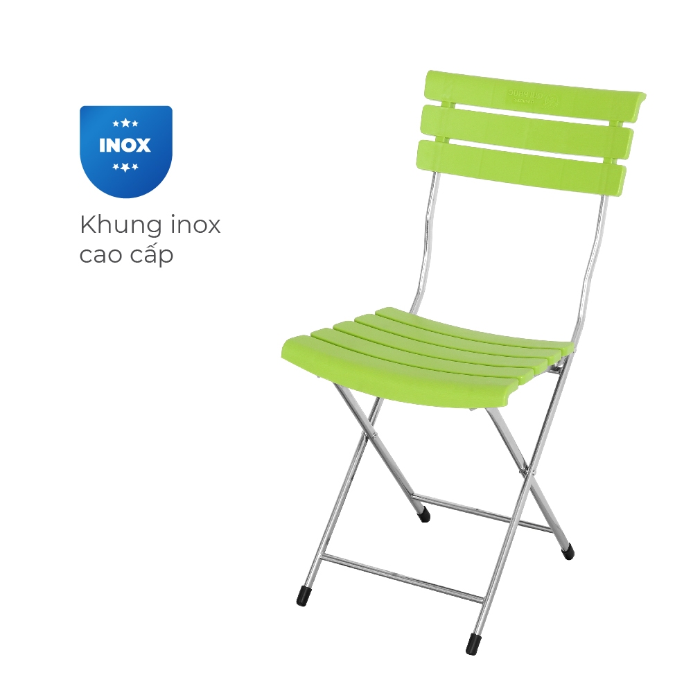 Ghế cà phê gấp gọn QUI PHÚC, khung inox, chắc chắn, gấp gọn tiện lợi, dùng cho quán cà phê, du lịch