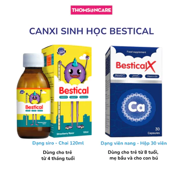 Canxi Bestical cho bé Chai 120ml chính hãng - Bổ sung canxi, vitamin d3k2 giúp xương răng chắc khỏe, bé cao lớn