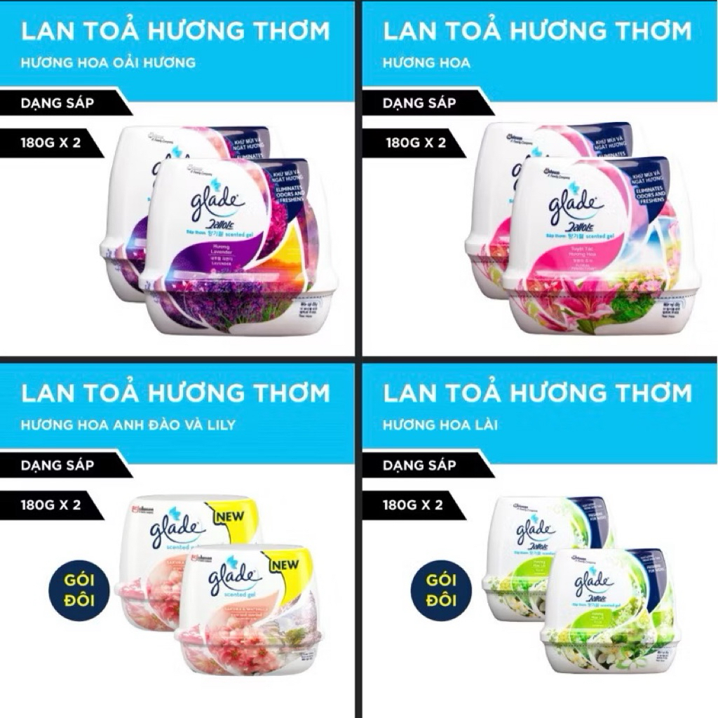 combo 2 cục sáp thơm glade 180gr