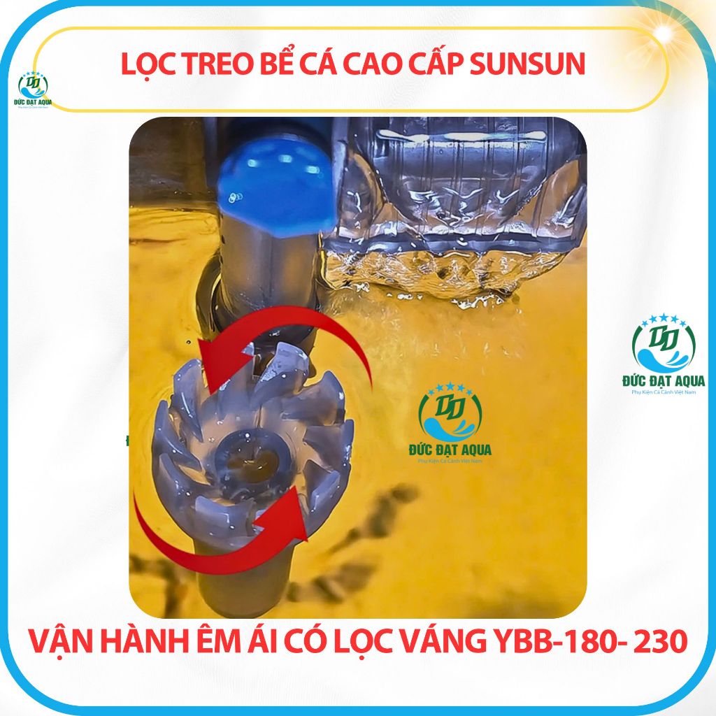 bộ lọc cài sunsun ybb 180-230 có hút váng dùng cho bể nhỏ và bể thủy sinh hoạt động êm ái 4