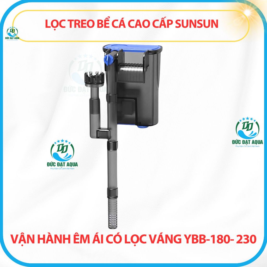 bộ lọc cài sunsun ybb 180-230 có hút váng dùng cho bể nhỏ và bể thủy sinh hoạt động êm ái 2