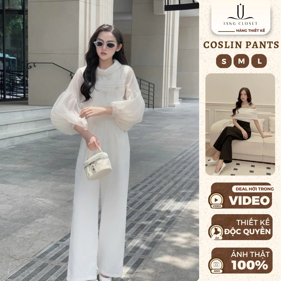 [SẴN SHIP HOẢ TỐC] Quần ống suông cạp cao Coslin (Đen/Trắng) | Shopee ...